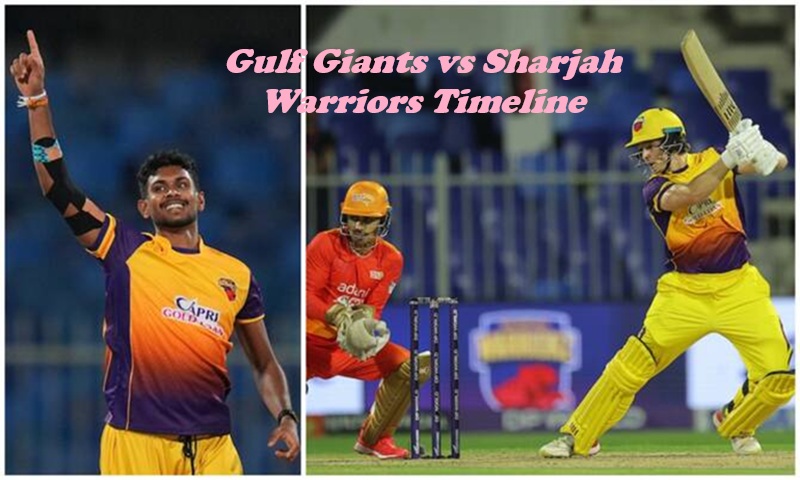 Gulf Giants vs Sharjah Warriors Timeline